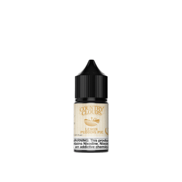Country Clouds Lemon Pudding Pie 30ml E-liquid bottle featuring zesty lemon flavors and creamy dessert notes.